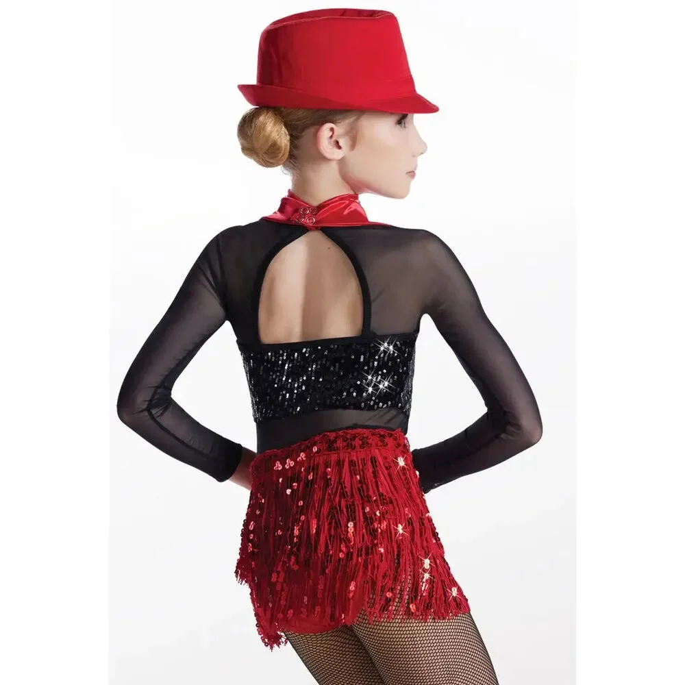 Pre-Owned Dance Costume Medium Child Black Weissman 14764 Tap Jazz Musical Thea